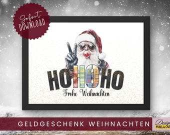 Geldgeschenk Weihnachten, DIY Weihnachtsgeschenk, Last minute Geschenk, Geld kreativ verschenken, Bild, Sofort Download, PDF Druckvorlage