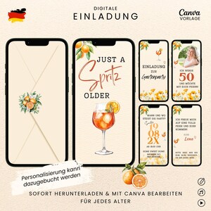 Digitale Einladung Geburtstag Gartenparty | eCARD Geburtstagseinladung Frau | Whatsapp Video-Einladung animiert | Canva Vorlage Foto & Musik