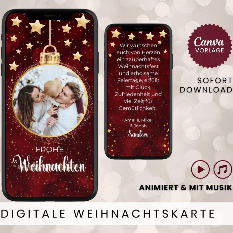 Weihnachtskarten mit musik Etsy.de