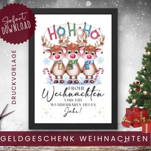 クリスマスマネーギフト、DIYクリスマスギフト、直前のギフト、クリエイティブなお金のギフト、画像、インスタントダウンロード、PDF印刷テンプレート