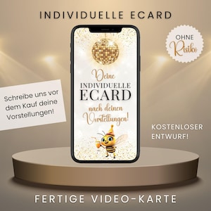 Individuelle eCard nach deinen Vorstellungen, maßgefertigt, digitale Einladung oder Grußkarte, animiert und mit Musik, Wunschkarte