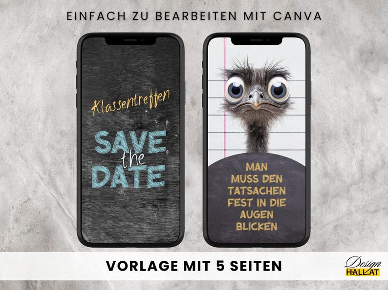 Digitale Einladung Klassentreffen, Canva Vorlage personalisierbar, Digitaler Download, Canva Template Klassentreffen, Save the date eCard animiert, Whatsapp Einladung digital versenden, animierte Videoeinladung Handy, Einladungskarte Abschlussklasse