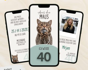 Funny digital birthday invitation | Customizable eCard birthday invitation | Animated WhatsApp invitation | Video, Canva template, photo
