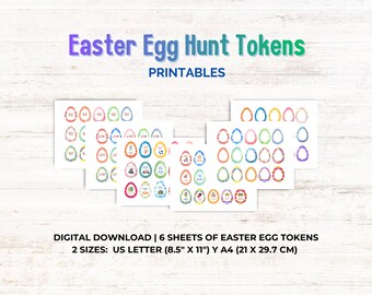 Easter Egg Hunt Tokens, Rewards and Money Coupons, Blank Tokens, Non-Candy Prizes for Kids, Digital Download