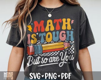 Wiskunde is moeilijk, maar jij ook! SVG PNG PDF Grappig ontwerp voor een T-shirt voor wiskundeleraar Snijbestand voor Cricut Silhouette Printbare clipart Sublimatie