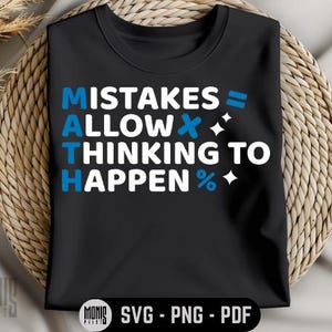 Los errores permiten que el pensamiento suceda SVG PNG PDF Geometría Matemáticas Profesor svg Matemáticas divertidas svg Amante de los listones svg Cita matemática svg Matemático svg
