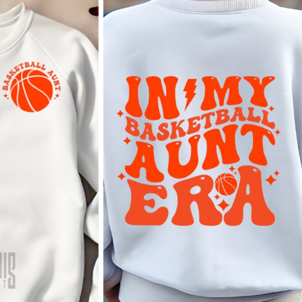 In My Basketball Aunt Era SVG PNG PDF Wavy Basketball Retro Basketball Aunt svg Basketball Aunt Shirt svg In My Basketball Auntie Era svg