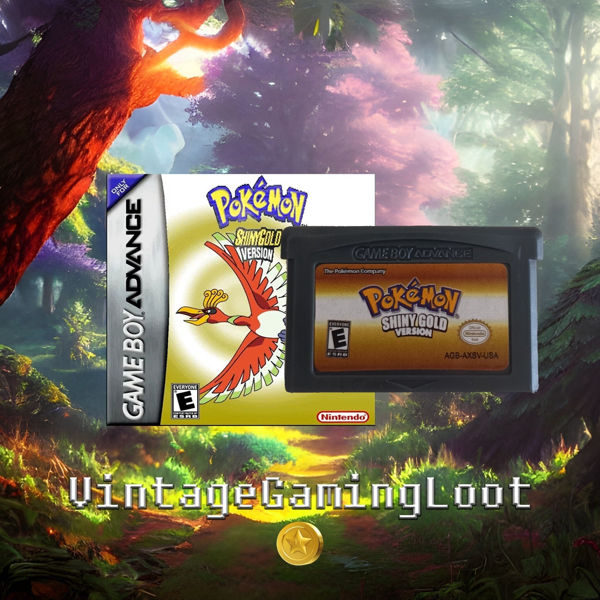 Pokémon Shiny Gold Version GBA gameboy Advance Fan Made 