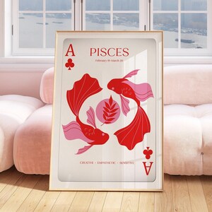 VISSEN POSTER Print Card, Vissen dierenriem cadeau, Astrologie Print Poster, Cadeau voor Vissen, Spirituele muurkunst, instant download