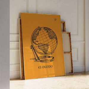El MUNDO Meksykańska loteria Wydrukuj natychmiastowe pobranie The WORLD Loteria Wall Art Meksyk Natychmiastowe pobranie wydruku Sztuka vintage