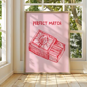 Perfect Match Print Trendy Wall Art Digital minimalist Hand drawn poster Instant Download