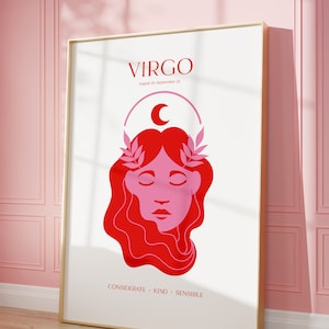 VIRGO  POSTER Print, Virgo zodiac gift, Astrology Print Poster, Gift for Virgo, Spiritual wall art, instant download