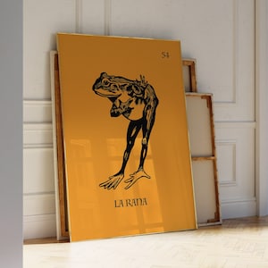 La Rana Print Loteria Art Digital Print Vintage  Poster Mexico Art Print Mexico Wall Art Mexican Decor