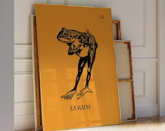 La Rana Druck Loteria Kunst Digitaldruck Vintage Poster Mexiko Kunstdruck Mexiko Wandkunst Mexikanische Dekor