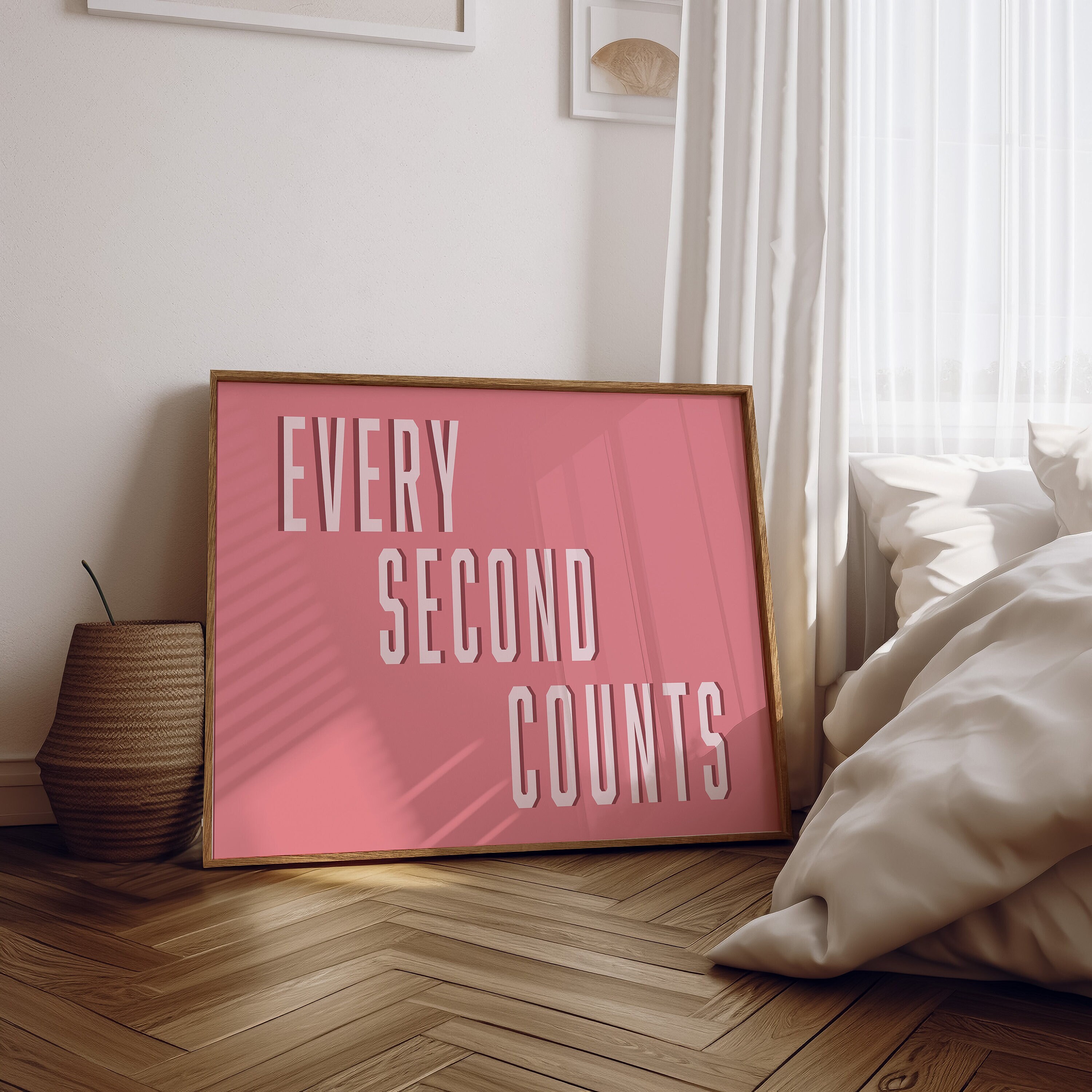 Every Second Counts Wall Sign - Inspiring Kitchen Decor, 9.25x3 Inches, Made In USA
