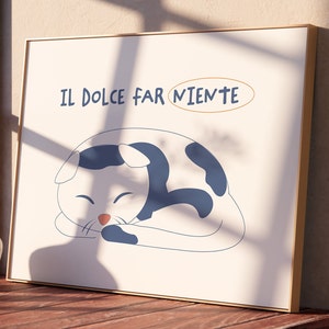 Italian Quote Wall Art Il Dolce Far Niente Print Vintage Poster  Print Retro Decor Positive Vibes Art Instant Print Digital Download