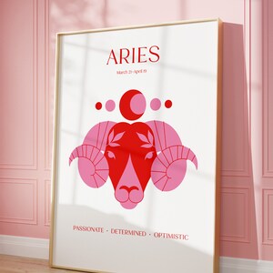ARIES POSTER Print, Aries zodiac gift, Astrology Print Poster,  Gift for Aries, Spiritual wall art, instant download