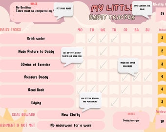 DDLG Princess Chore Chart: Punishments and Rewards Tracker (Digital Download)