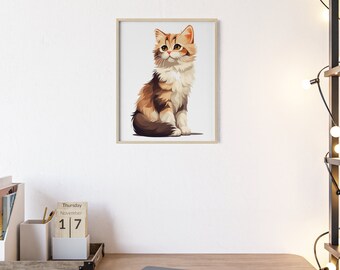 cute cat AI art home decoration 8-bit style digital art cute room decoration animal wall decoration