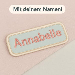Name patch with satin border – embroidered patch with desired name, 5–10 cm