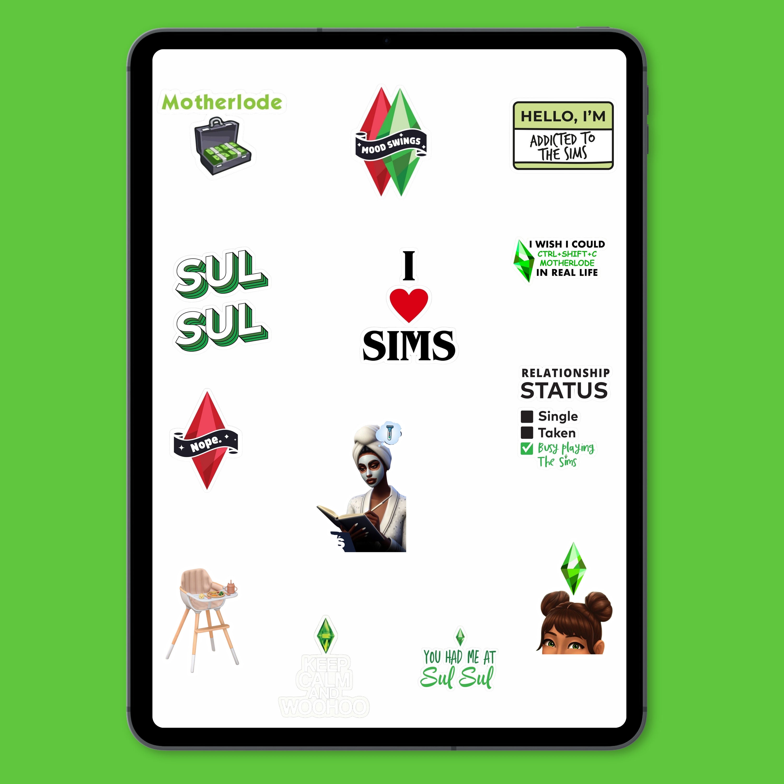The Sims Sticker Sheet: Plumbob PNG Stickers (digital Download) - Etsy