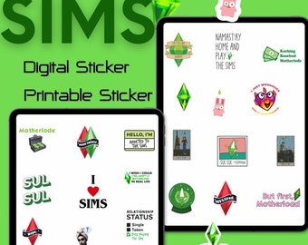 The Sims sticker Digital Sticker Printable Sticker The sims Plumbob Sims Sticker Sheet Cute Plumbob PNG Printable Sticker Pack The Sims
