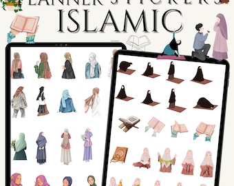 Islamic Girl Stickers: Muslim Hijab Digital Stickers (PNG Files)