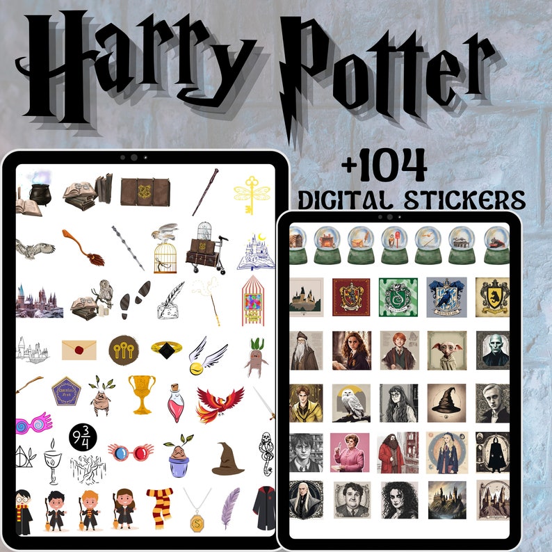 Harry Potter Digital Sticker Magic School Planner Stickers Decorative
