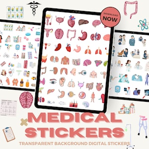 Medical Stickers: Healthcare Nurse Digital Planner Stickers (PNG Zip)
