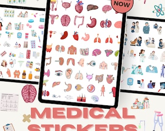 Medical Stickers Individual Goodnotes Healthcare Stickers Nurse Stickers Medical Tools Stickers Sticky Notes Digital Planner Digital sticker