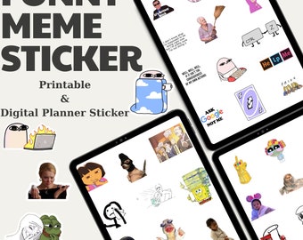 Adesivi divertenti per meme: planner digitale PNG (stampabile)