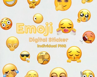Emoji Digital Stickers Goodnotes Sticker Individual PNG Stickers Mood Emoji Stickers Digital Planner Stickers Cute Emoji iPad Stickers