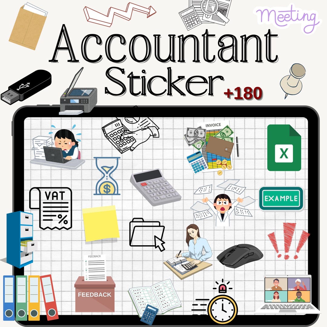 Accountant/controller Sticker Accountant Sticker Bundle: Finance Planning Stickers (PNG Digital ...