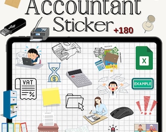 Accountant Sticker Bundle: Finance Planning Stickers (PNG Digital Download)