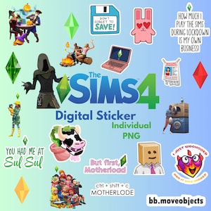 The Sims 4 Sticker Pack: Plumbob Game Stickers (PNG Digital Download)