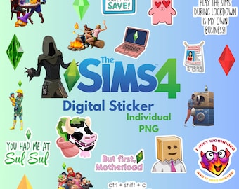 The Sims Sticker Digital Sticker Individual png Plumbob Sims Sticker Planner Sticker Pack The Sims 4 Game Sticker Goodnotes Sticker Cute