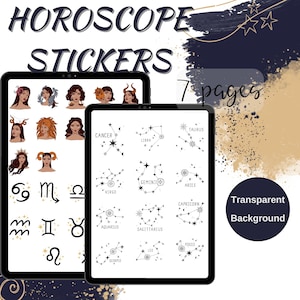 Sternzeichen Digitale Planner Aufkleber GoodNotes Aufkleber PNG Horoskop Aufkleber Astrologie Symbole Journal Aufkleber Digitale Aufkleber iPad