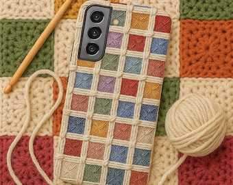 Crochet Blanket Knit Style Tough Cases, Phone Cover, Crochet Blanket Design Case, Knit Pattern Phone Protector, Tough Phone Case