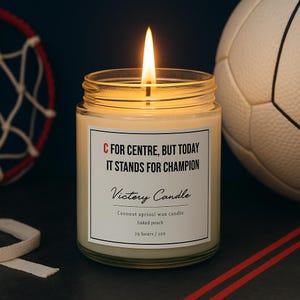 Netball Candle | Centre (C) | Netball Gift for Players & Teams | Sports Candle| Scented Candles, Coconut Apricot Wax (4oz, 9oz)