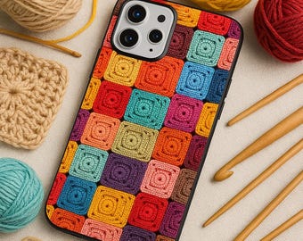 Crochet Blanket Knit Style Tough Cases, Phone Cover, Crochet Blanket Design Case, Knit Pattern Phone Protector, Tough Phone Case