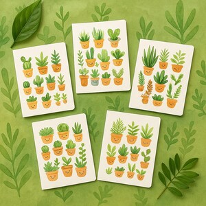 de voeux sur le thème des plantes – Paquet de 5 cartes de correspondance vierges | Ensemble de papeterie botanique pour anniversaires, remerciements et toutes les occasions