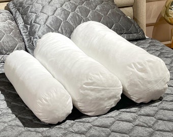 Relleno de almohada lumbar Bolster, insertos de almohadas decorativas, cremallera oculta, insertos antialérgicos, almohada cilíndrica, 6 ", 7", 8 ", 9" y 10 "de diámetro
