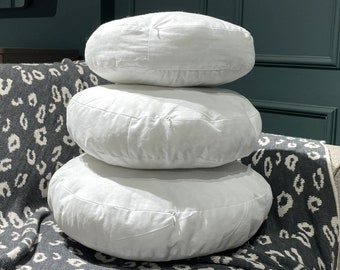 Round Hypoallergenic Polyester Filled Pillow Insert, Any Size Pillow Inserts, 10" | 18" | 24" | 26"| 28" | 30" |