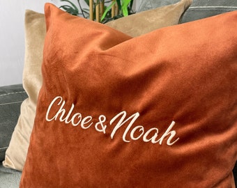 Personalized Calligraphy Name Pillow, Custom Embroidered Pillow Gift For Her