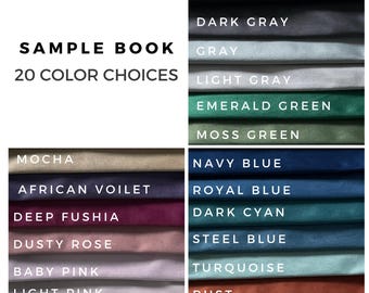 Velvet Fabric Swatches - Velvet Fabric Sample Book - 20 Color Choices for Pillow, Bedding
