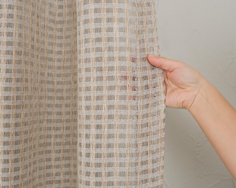 Tüllenvorhänge - Leinenoptik - Lichtfilternde Vorhänge - Moderne Fensterpaneele - Boho Vorhänge - Benutzerdefinierte Größe