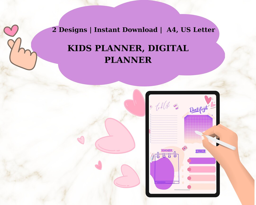 Planner Kids Daily Journal Printable Daily Planner Diary - Etsy