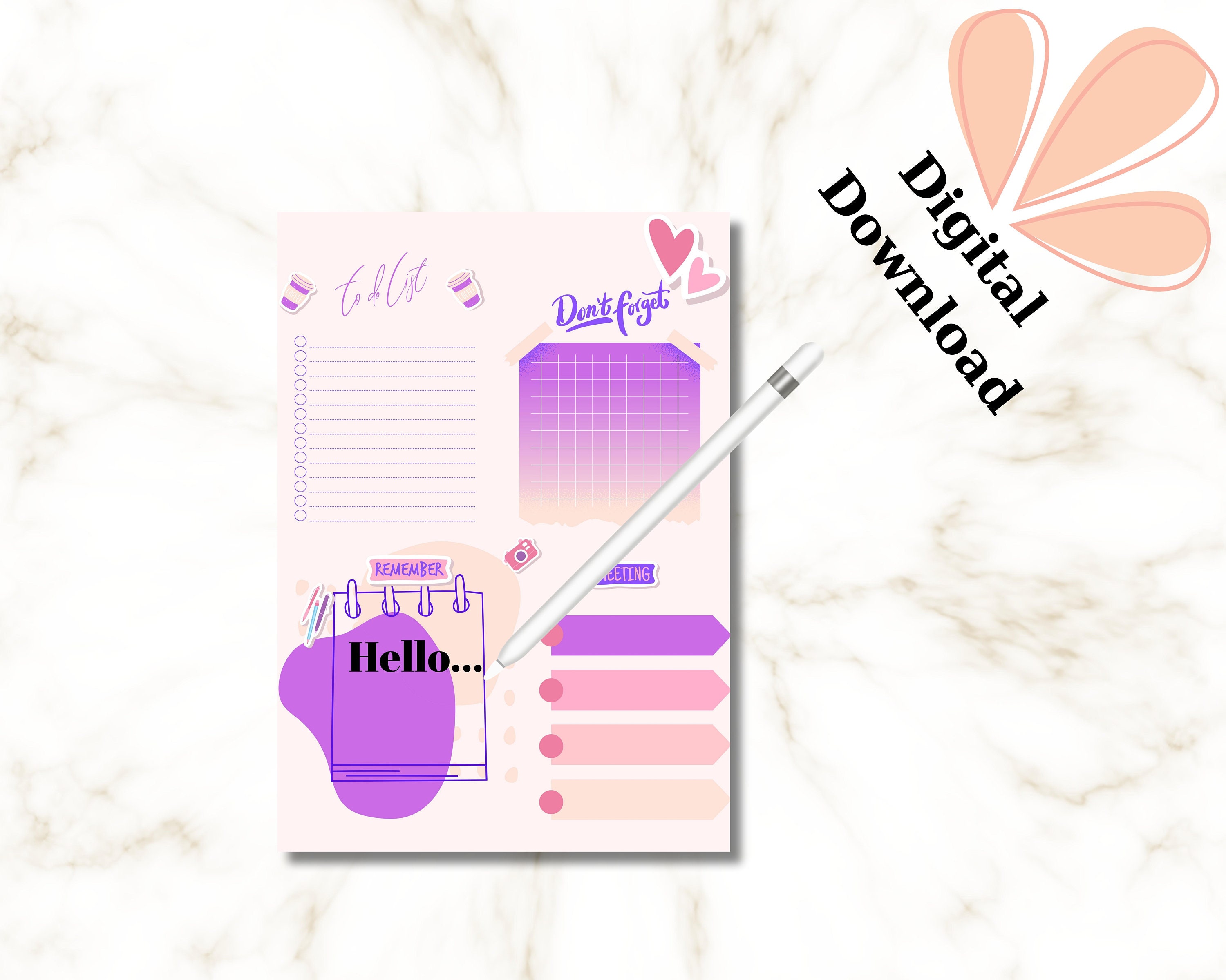 Planner Kids Daily Journal Printable Daily Planner Diary - Etsy