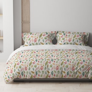Golden Harvest Delight Duvet Cover -  Size King, Queen, Twin, Twin XL - Watercolor Illustration, Fall Colors