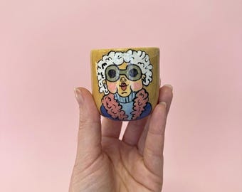 Taza de espresso de cerámica hecha a mano – Diseño único y original – Cerámica pintada a mano